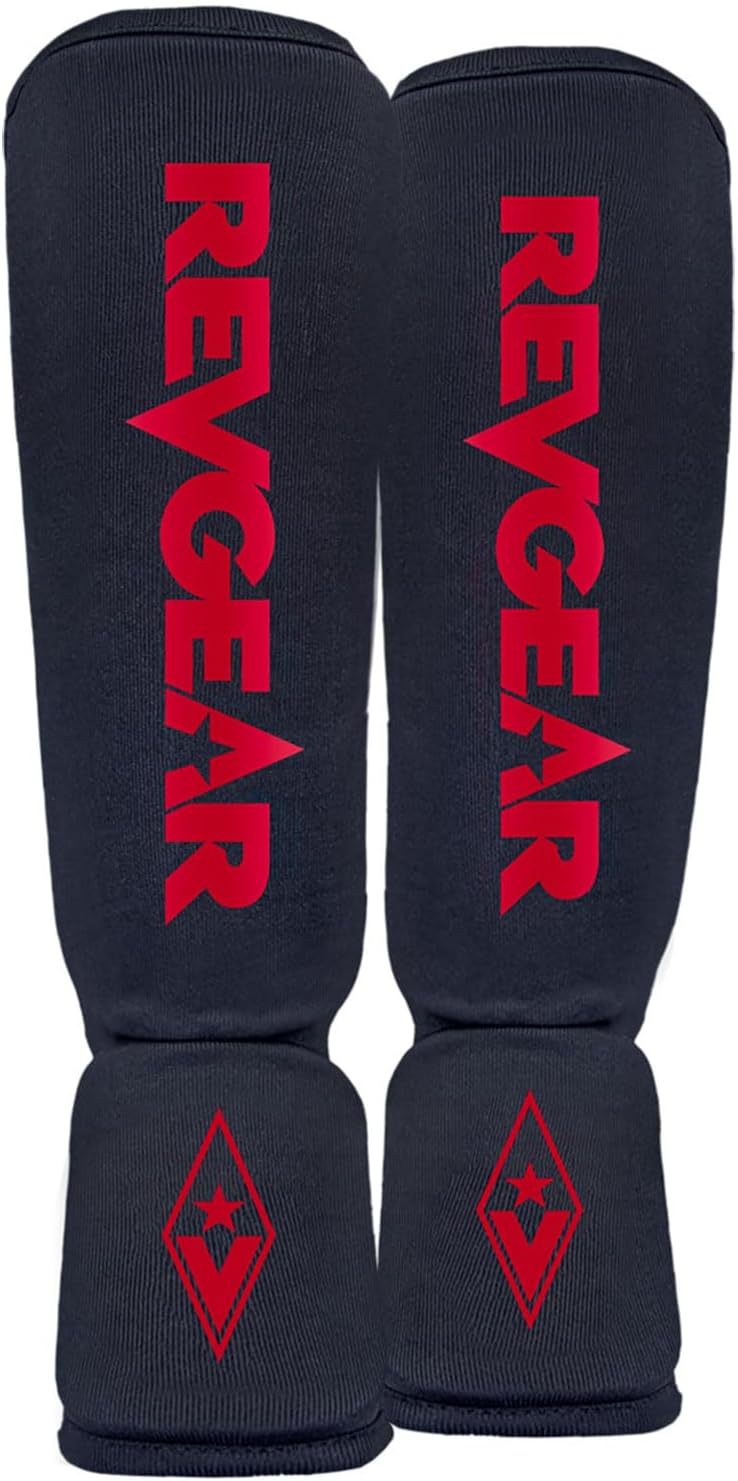 Revgear Dominator Muay Thai Shin Guard, MMA Shin Guard, Kickboxing Shin Guard, Cloth Shin Guard with Instep Strong Protection, Lightweight Durable for All Levels - Image 1
